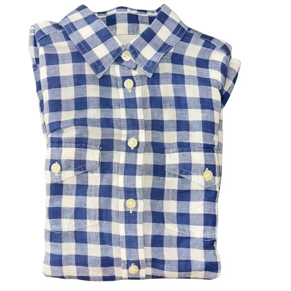 💙 Banana Republic Soft Wash Cotton Check Blouse – Size XS - Picture 4 of 7